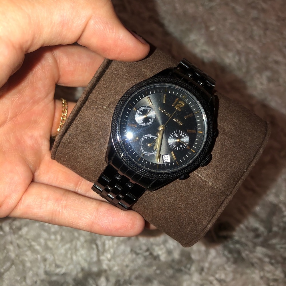 Michael Kors Black and Gold Watch